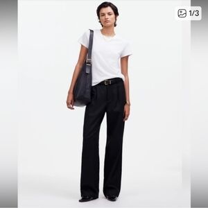 Madewell Slouchy Straight Black Wide Leg Pants